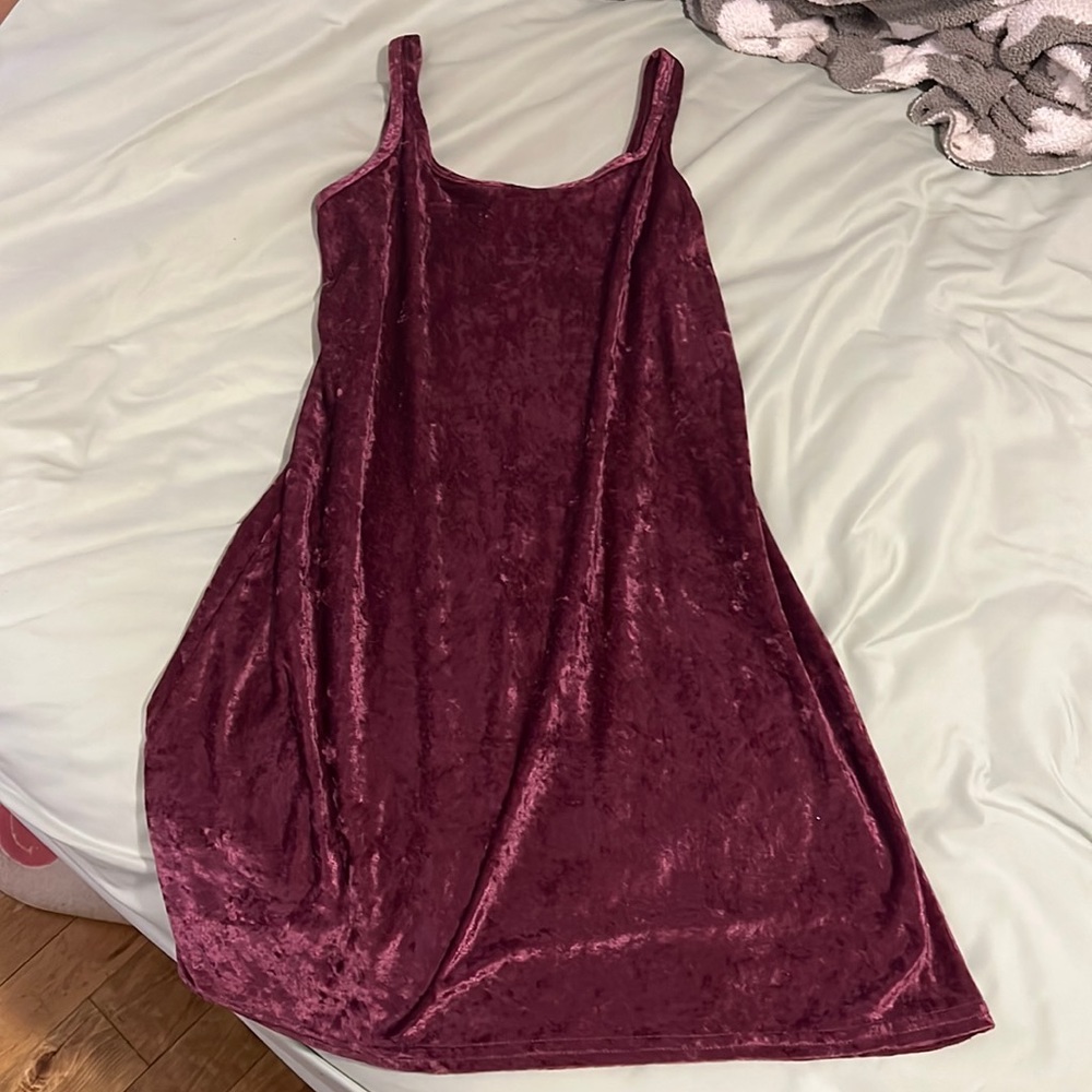 Velvet Slip Chemise - Burgundy